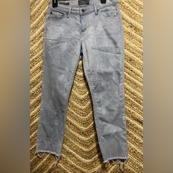 Lucky Brand Women's Lolita Skinny Grey Distressed Cropped Jeans,Size 26,Great - Picture 1 of 10